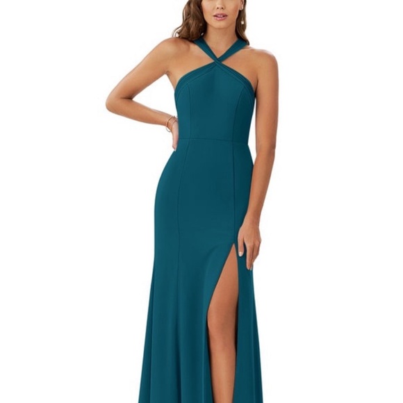 Azazie Rue Dress in Ink Blue